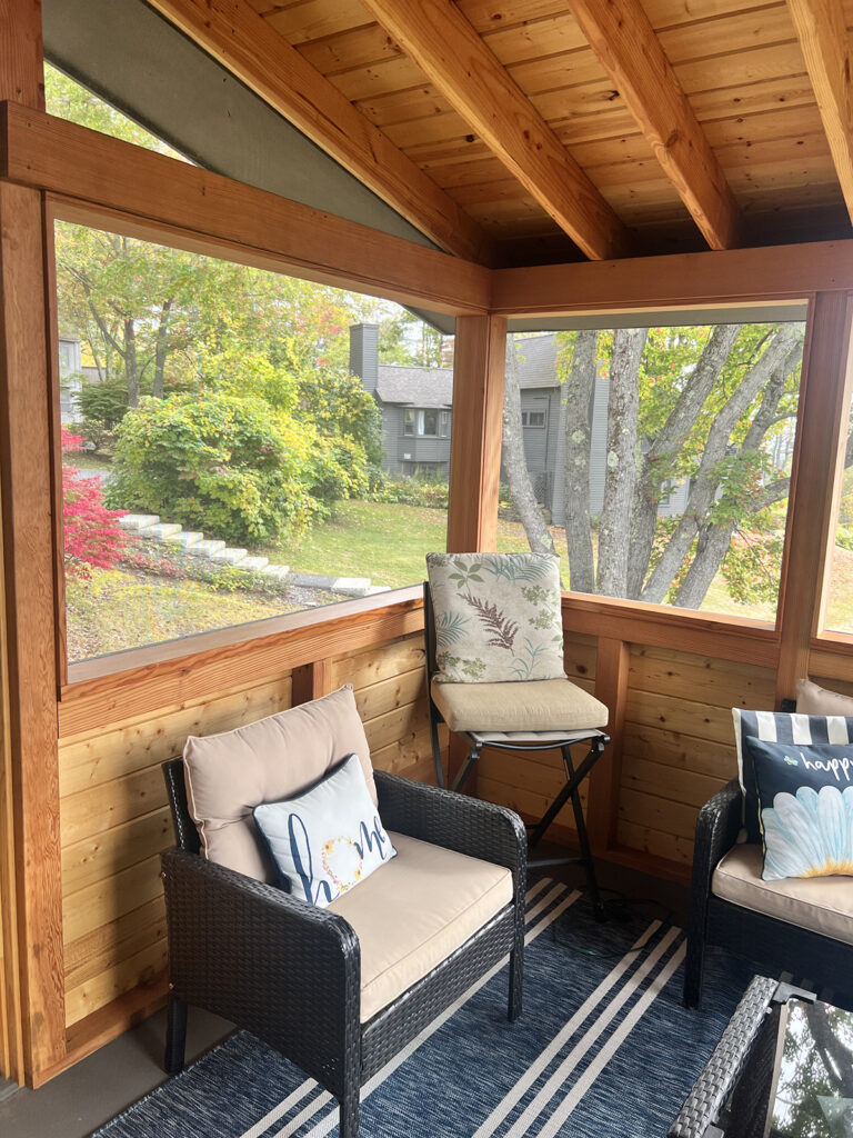 interior of finished all-season porch